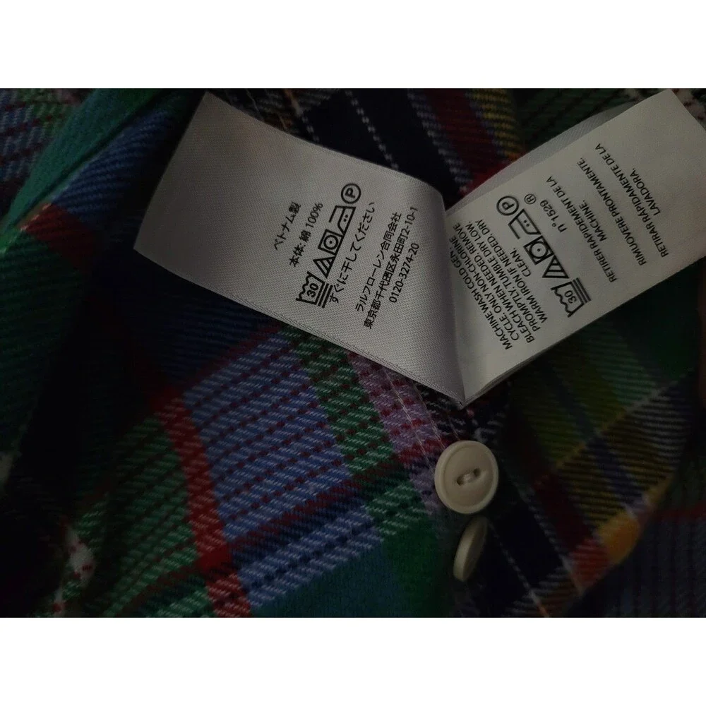 Polo Ralph Lauren Large flannel classic fit button front plaid collar pockets